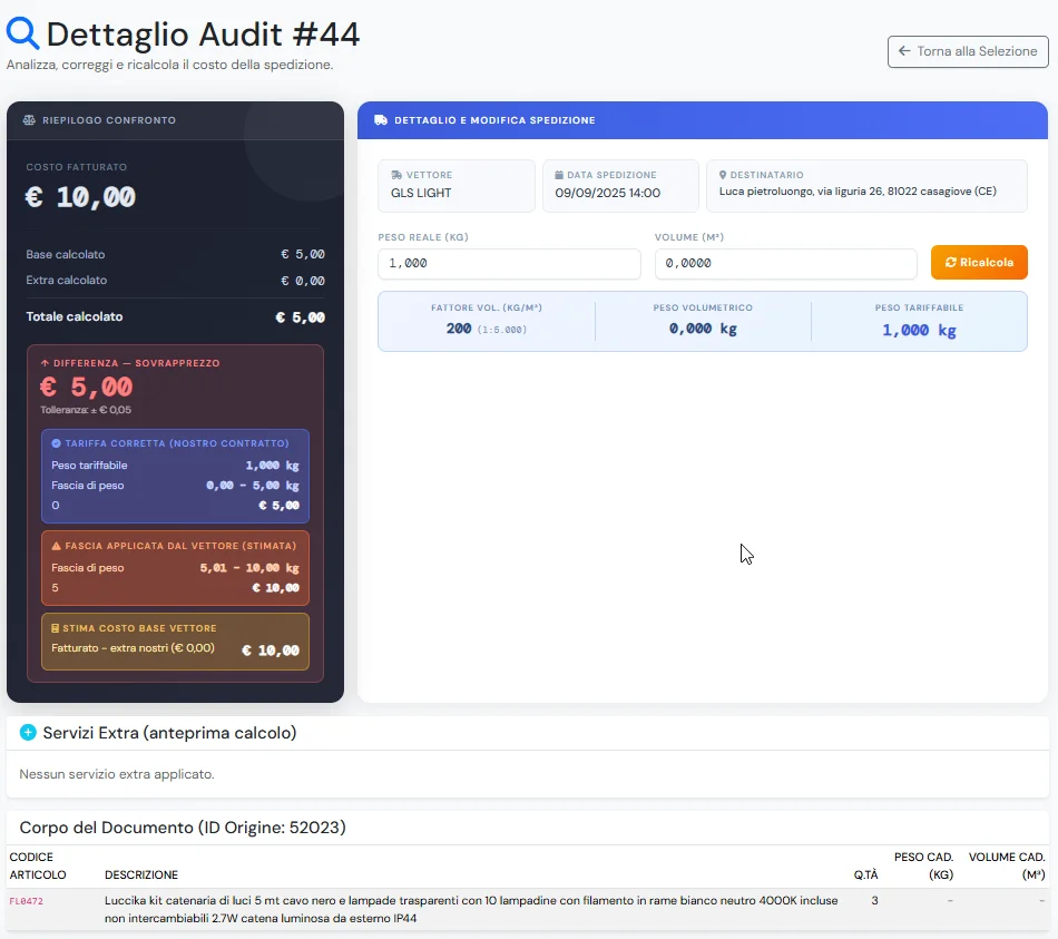 Audit riga per riga